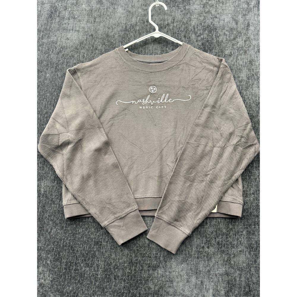 Unwind By League Sweatshirt Womens XL Gray Cotton Nashville Music City Relaxed